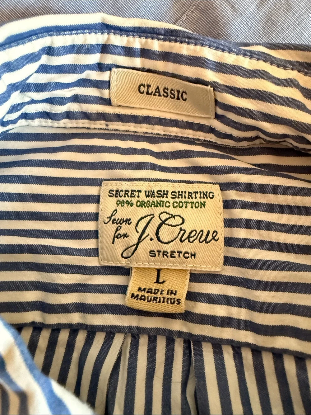 J. Crew Blue and White Vertical Stripe Button-Down Shirt